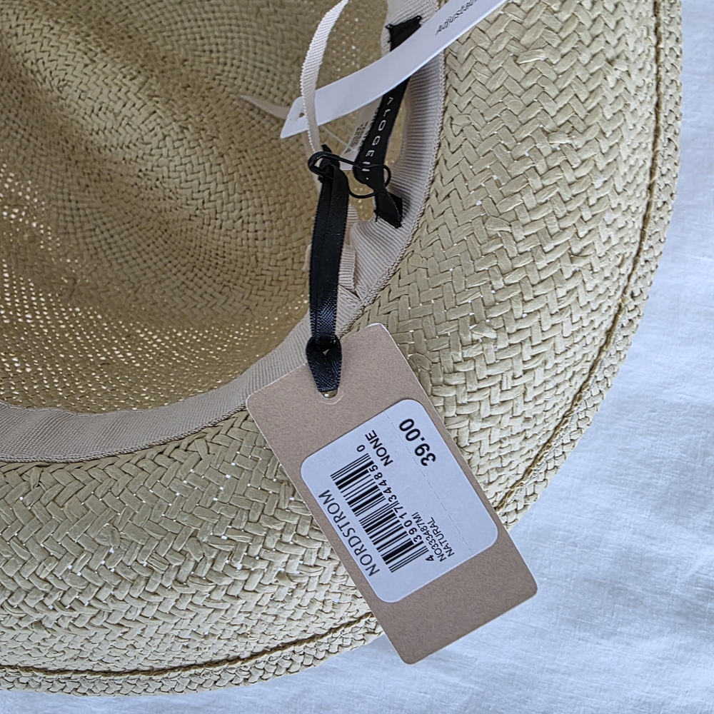 Halogen Tan Straw Hat with Black Band - Picture 4 of 5